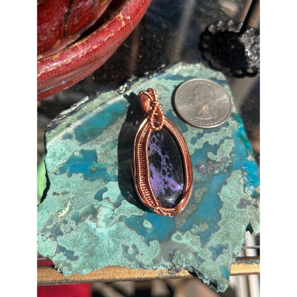 Charoite Wire Wrap Pendant - Picture 1 of 10